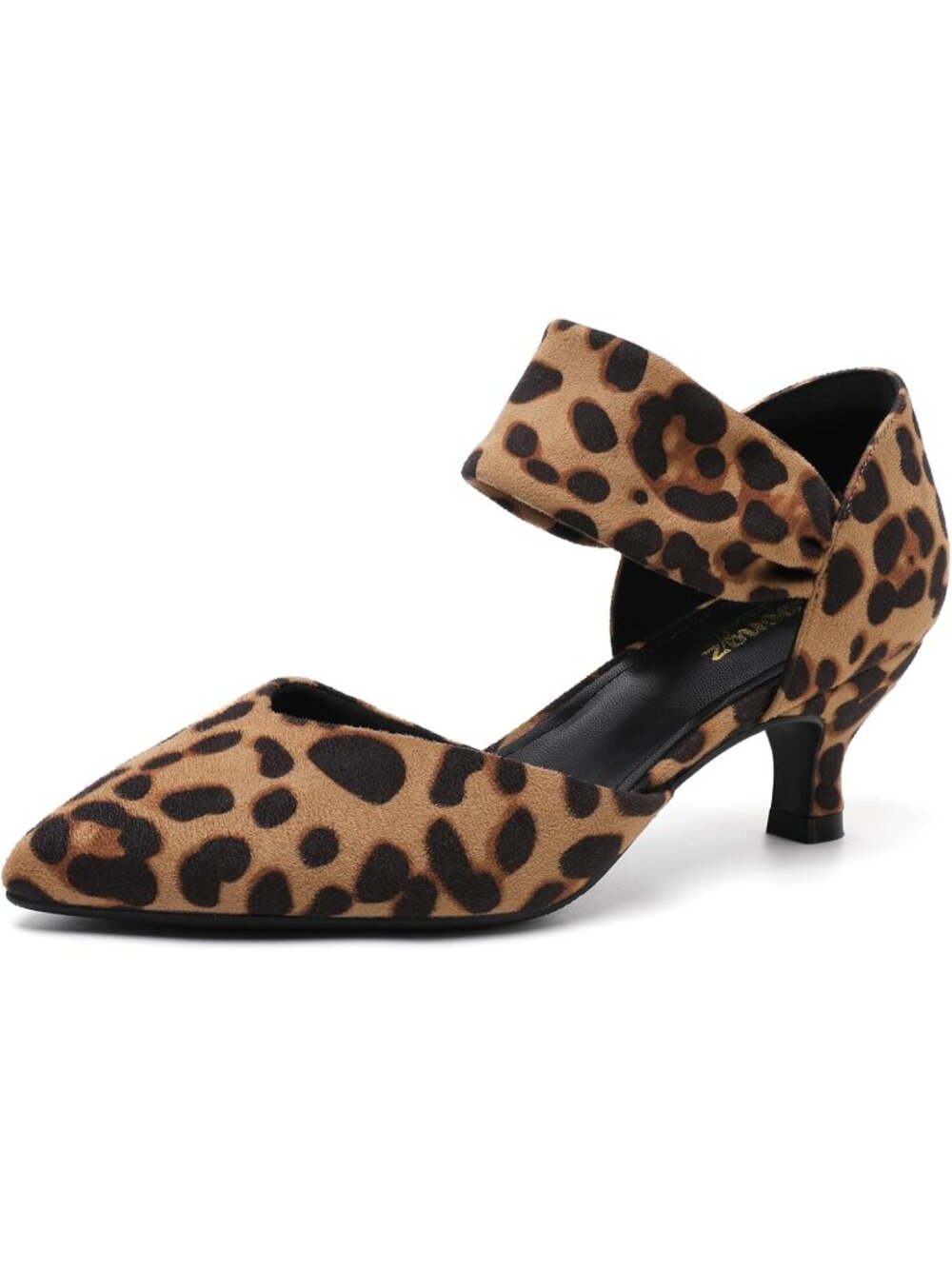 〽️women Leopard Suedeslip On Kitten Heels Pointed Toe Bridal Party Dressy Shoes